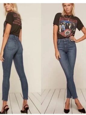 Reformation High & Skinny Jeans (Rhine) women’s size 26 with inseam 28”